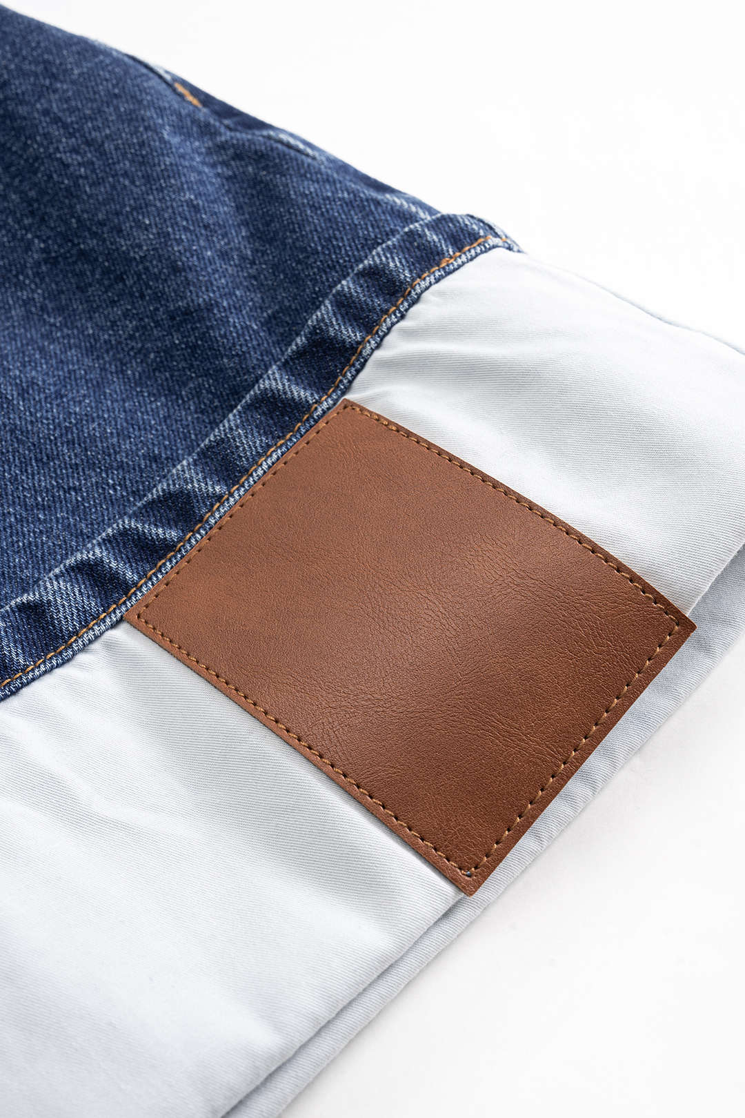 Plus Size Denim Patchwork Zipper Mini Skirt - Image 4