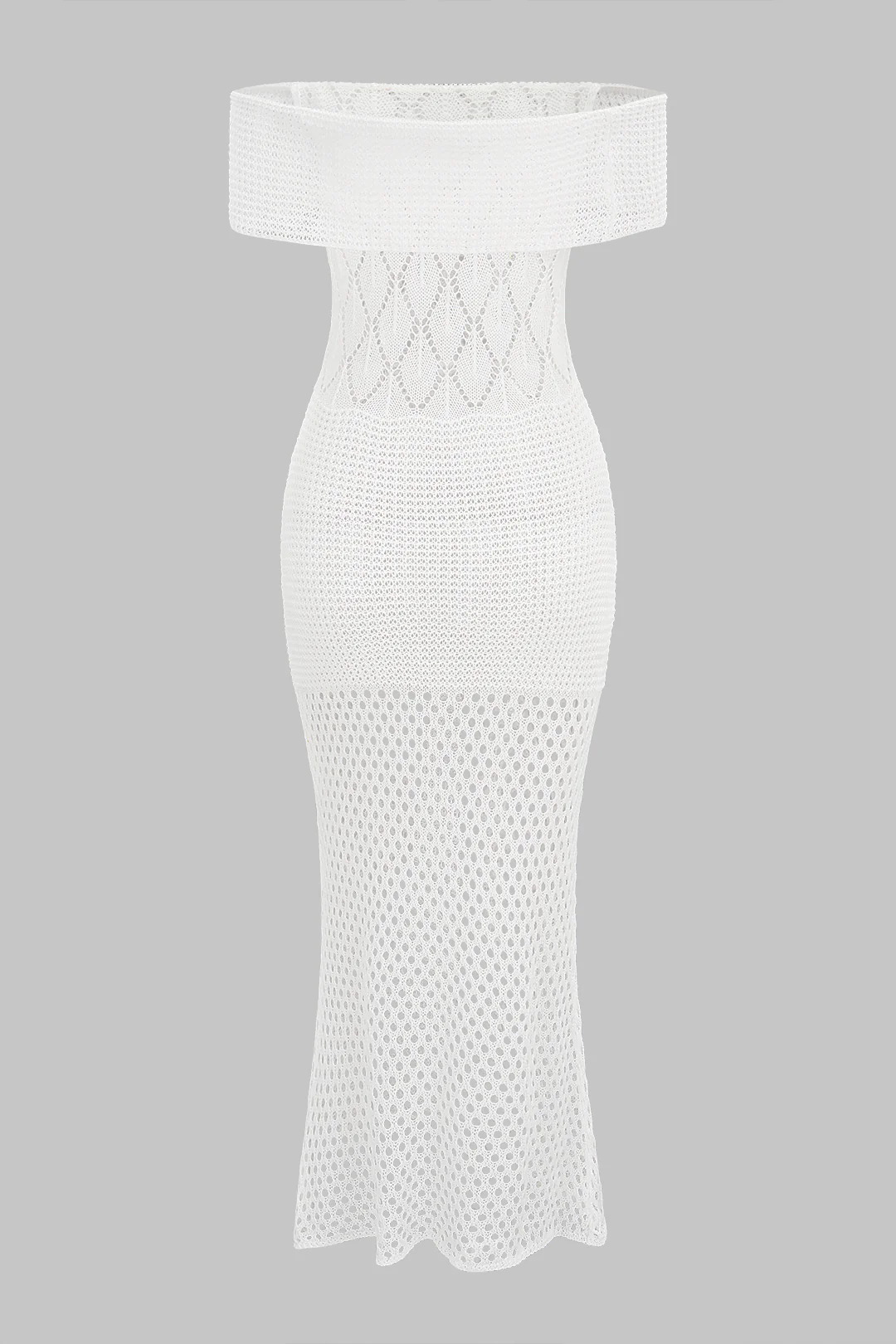 Knit Hollow Out Off Shoulder Cover Up - Image 2