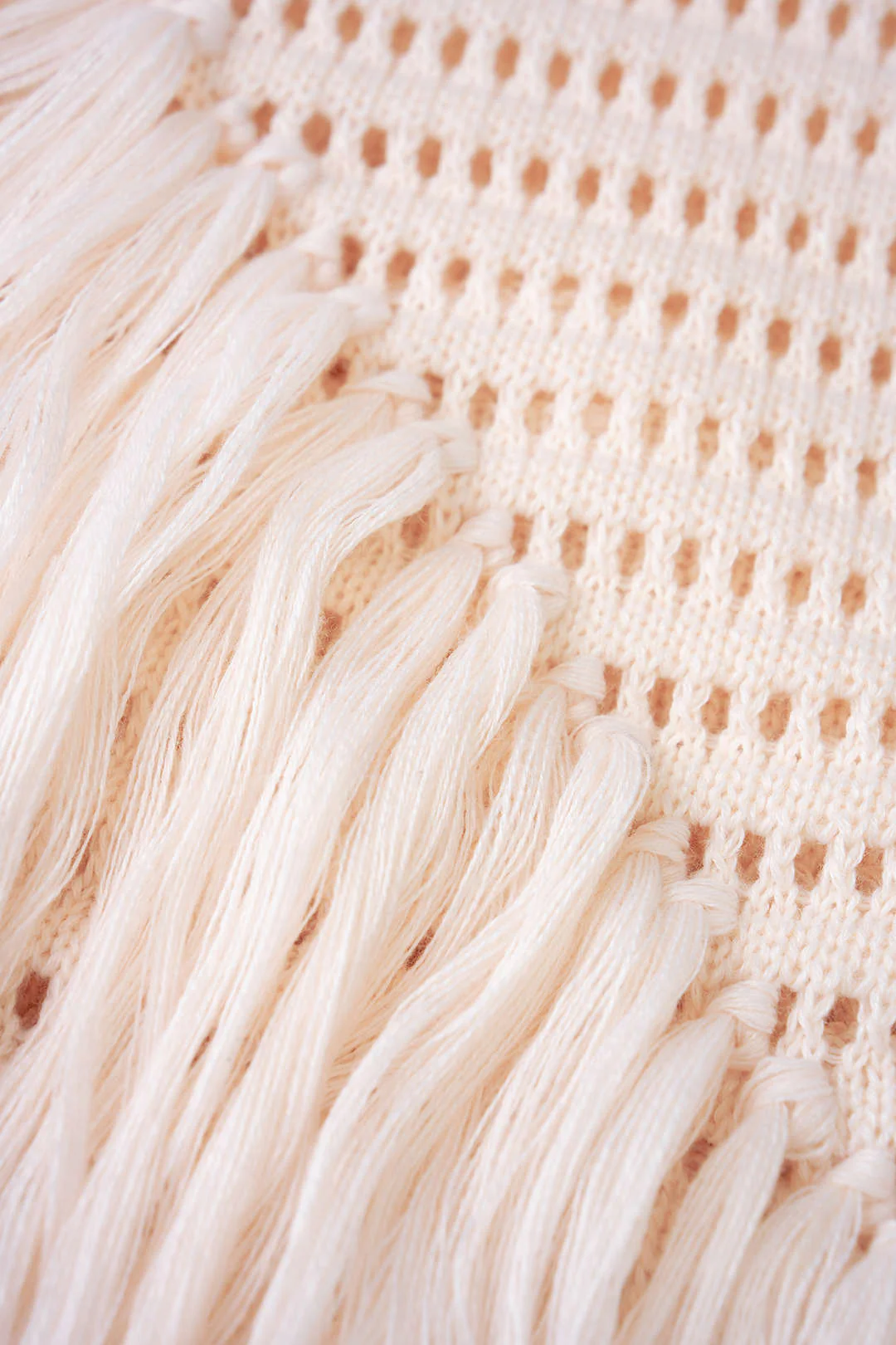 Knit Round Neck Hollow Out Fringe Hem Sleeveless Mini Dress - Image 5