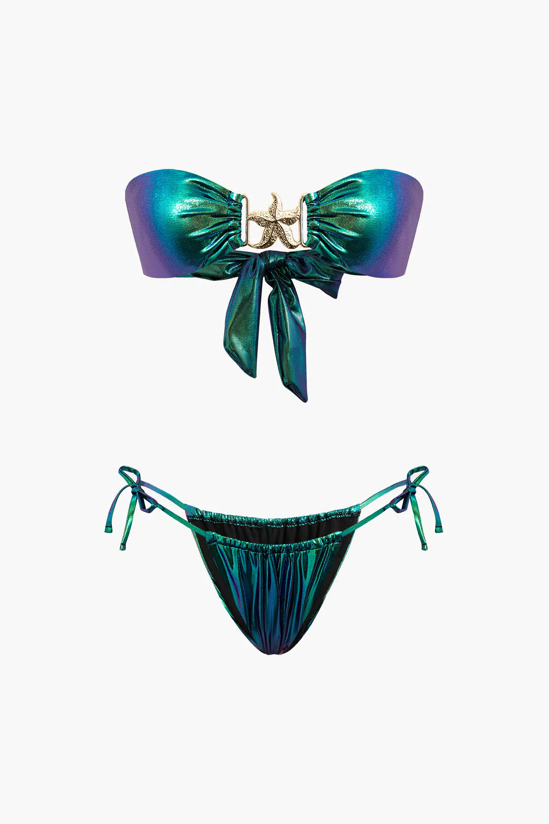 Starfish Decor Knot Ruched Bikini Set - Image 16