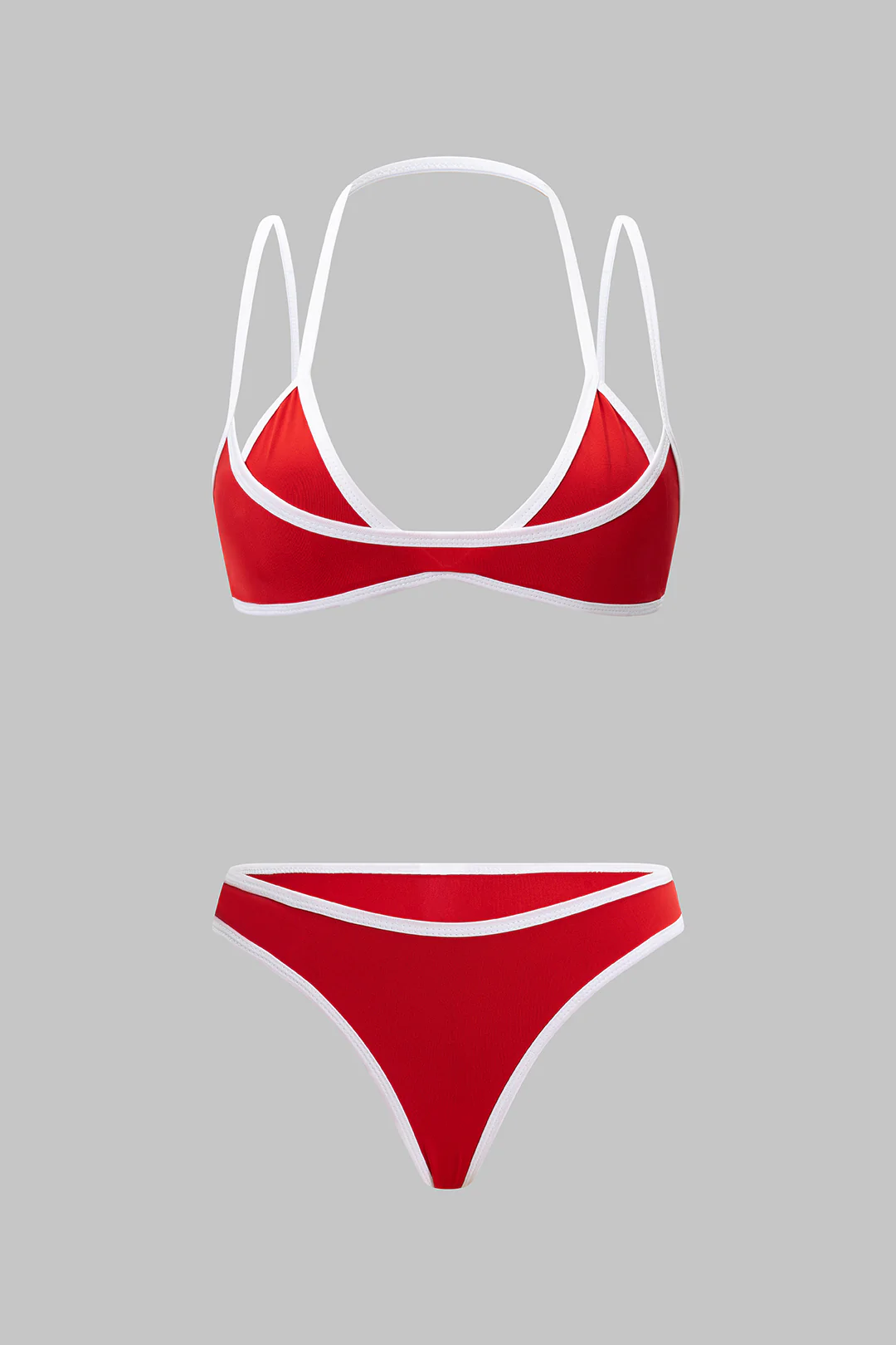 Contrast Binding Bikini Set