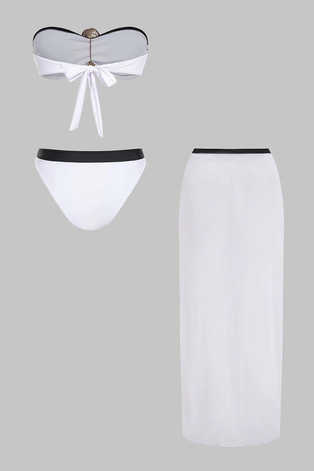 Contrast Metallic Strapless Bikini Set - Image 2