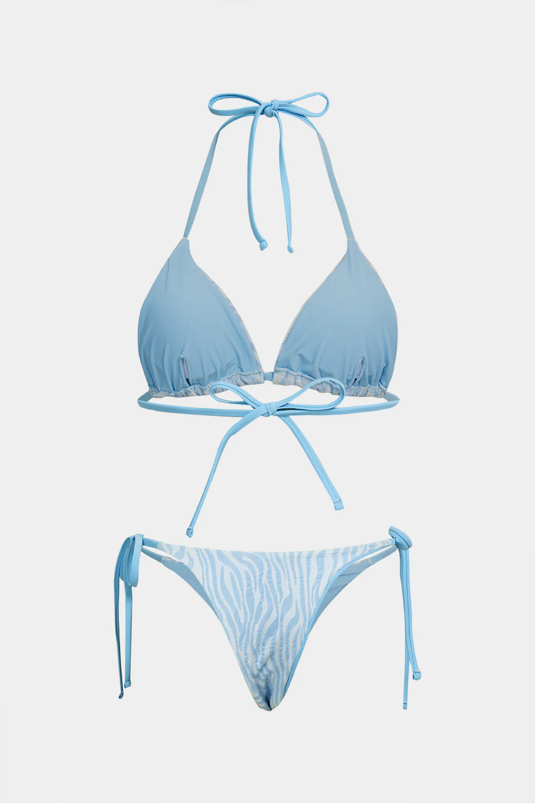 Stripes Print Tie-Up Bikini Set - Image 2