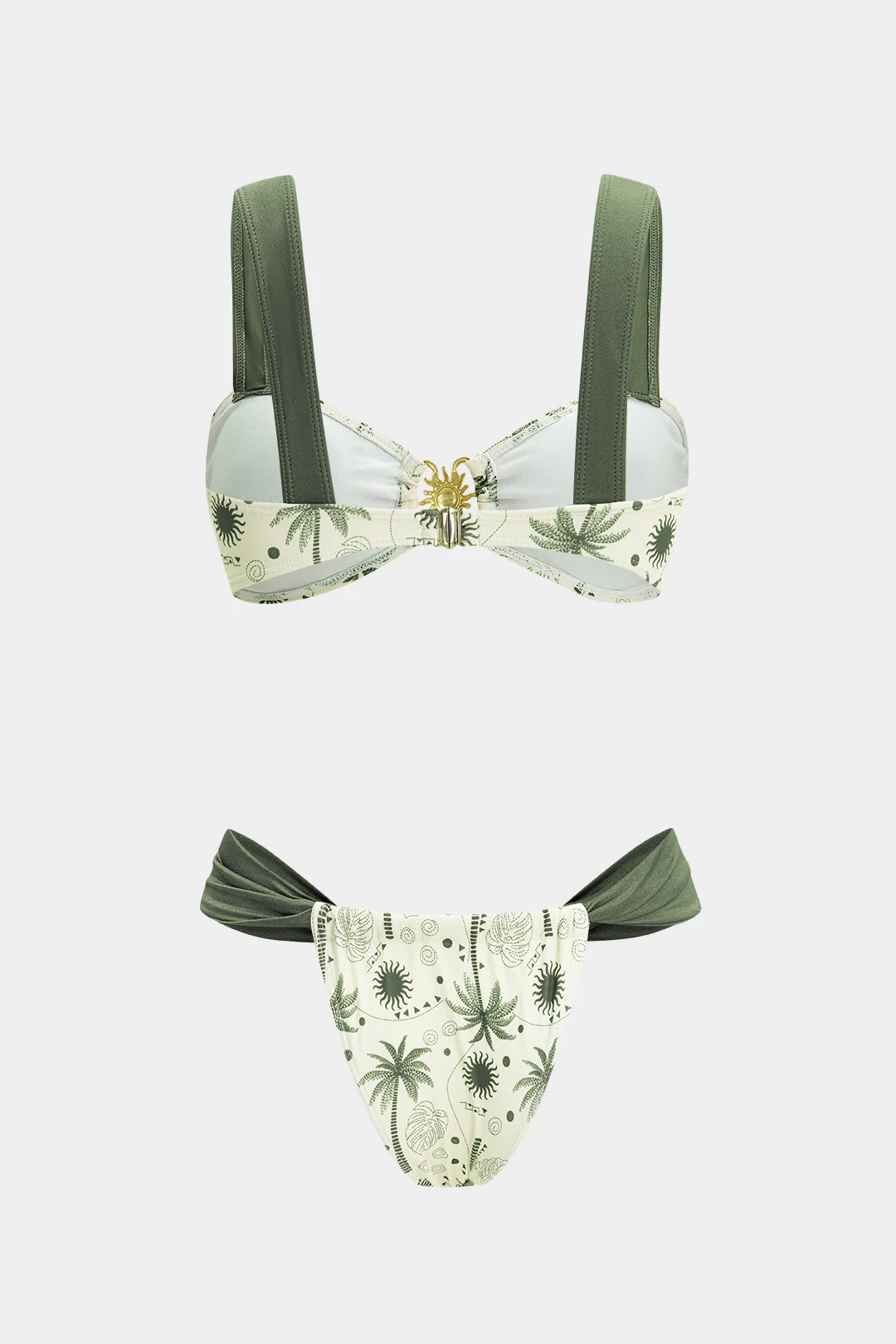 Contrast Coconut Palm Print Bikini Set - Image 2