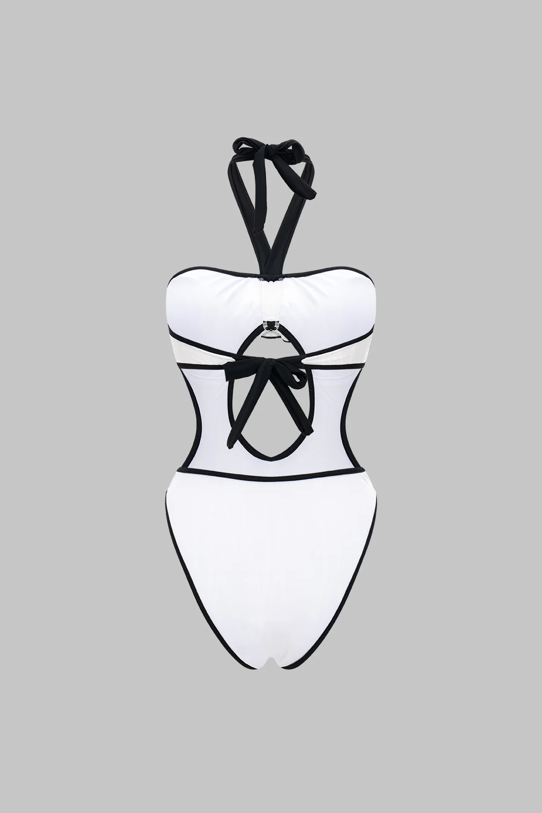 3D Flower Decor Cut out One-Piece Swimsuit - Image 2