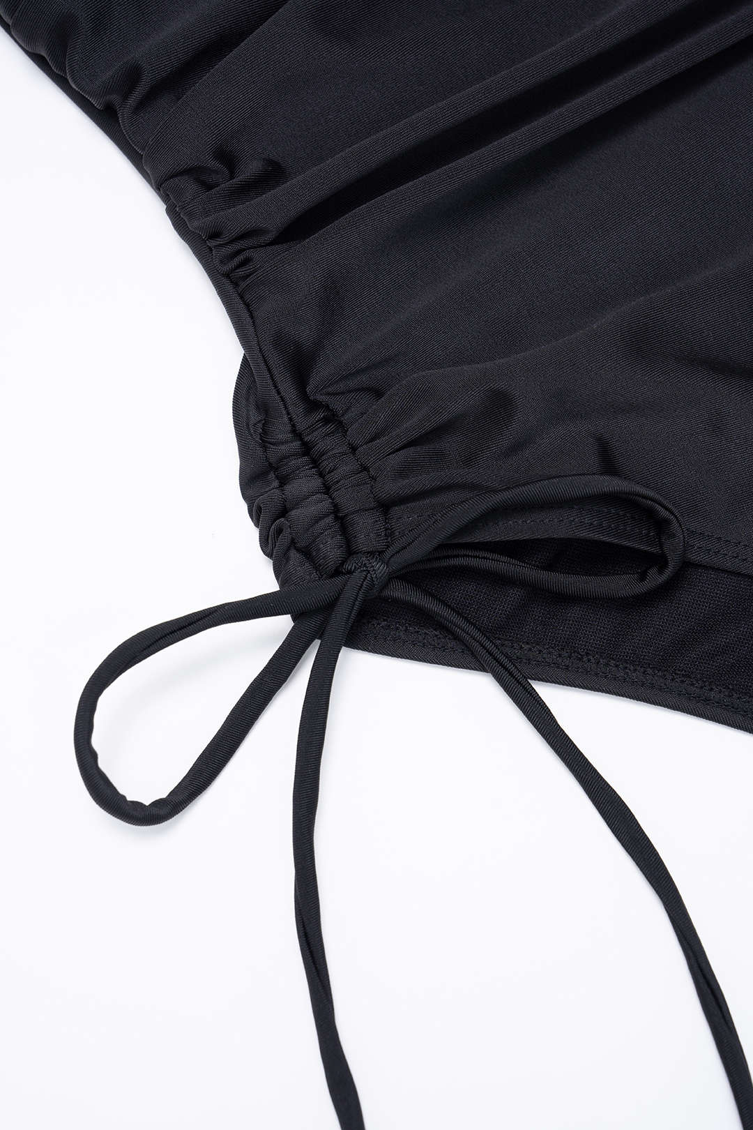 V-Neck Backless Tie-Up Ruched Swimsuit - Image 4
