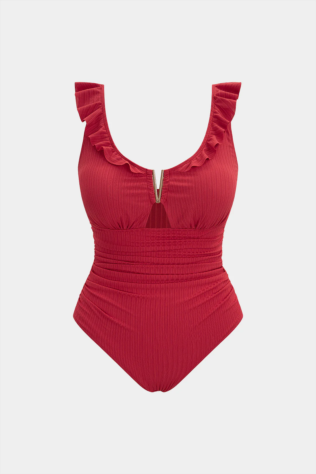 Plus Size Cut Out Ruched Swimsuit