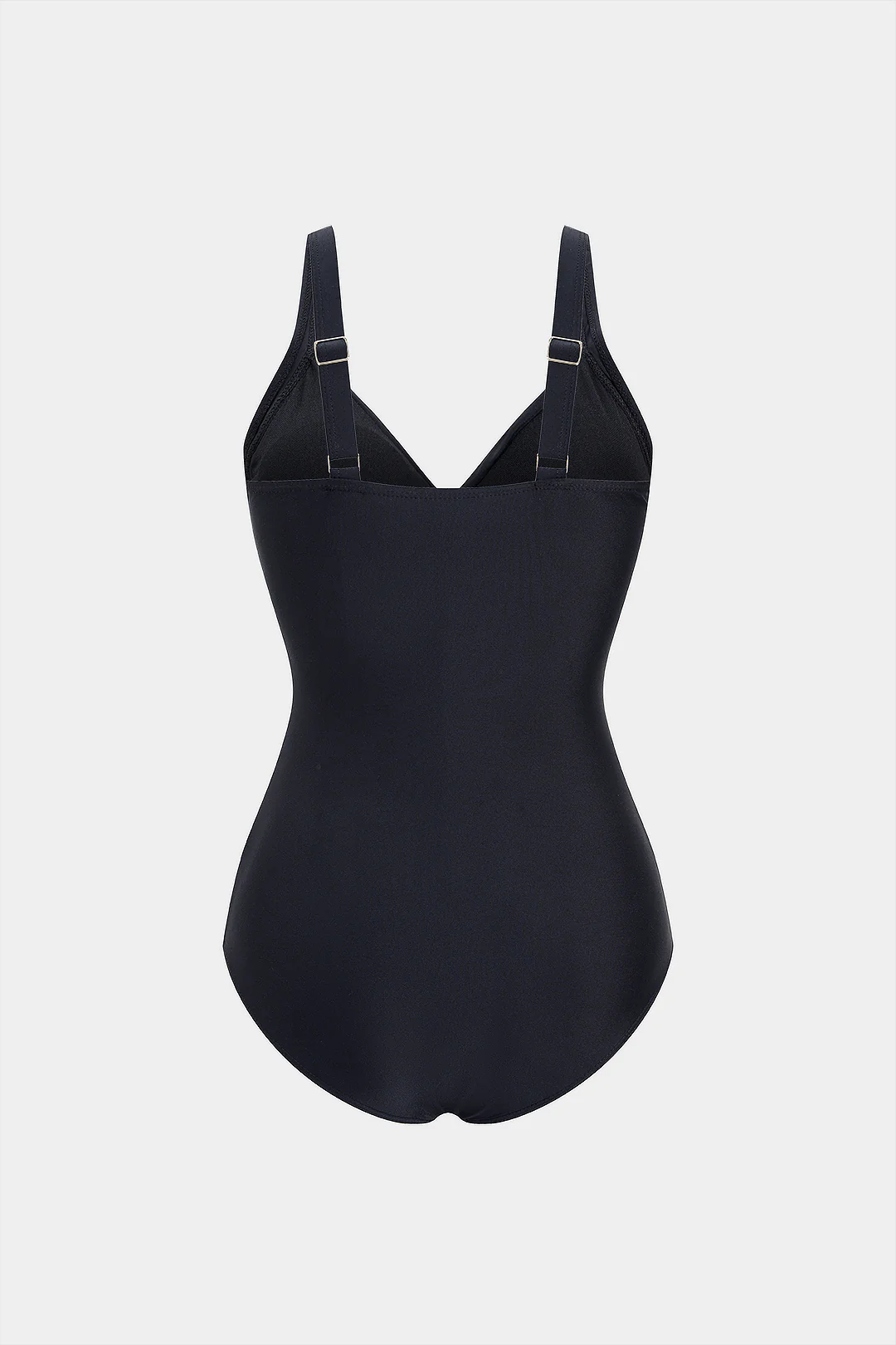 Sheer Mesh Patchwork V-Neck Crosssed Swimsuit - Image 2