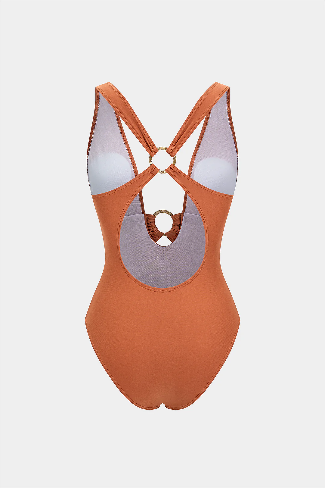 Metallic V-Neck Backless Swimsuit - Image 3